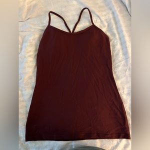 Lululemon Size 10 Maroon Tank Top Built In Shelf Bra